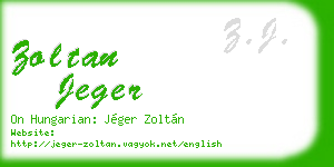 zoltan jeger business card