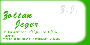 zoltan jeger business card
